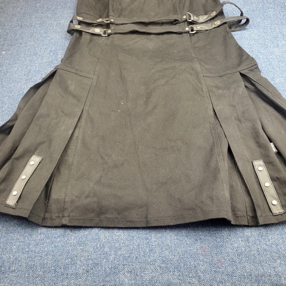 Tripp NYC Daang Goodman Black Gothic Pleated Mini Pinafore Dress Buckle Straps L - Picture 5 of 13